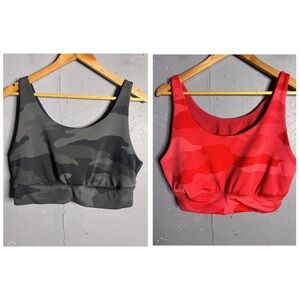 Aerie offline  black and red camo keyhole back sports bra bundle.  Both size XXL